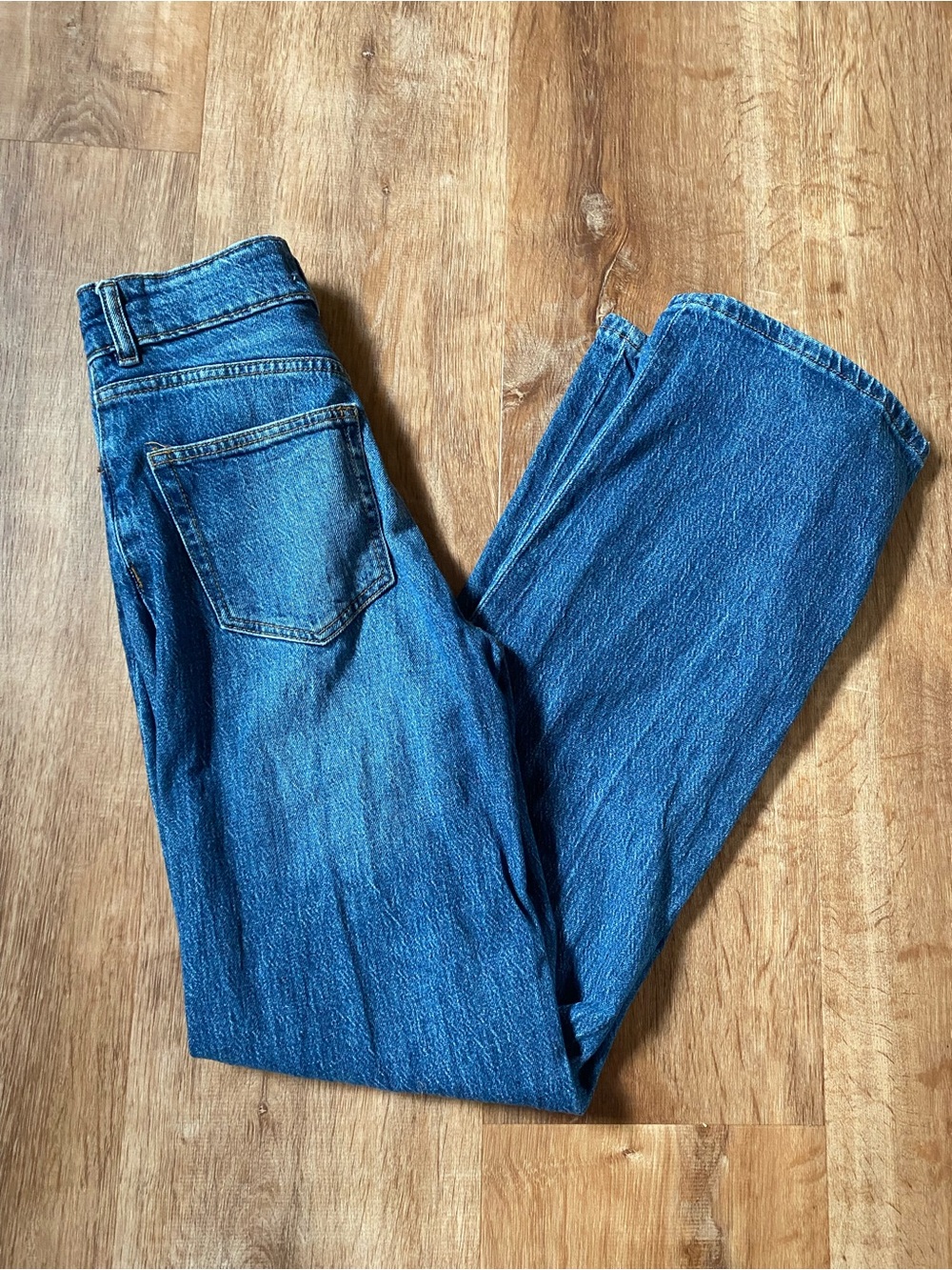 Dark wash straight leg jeans